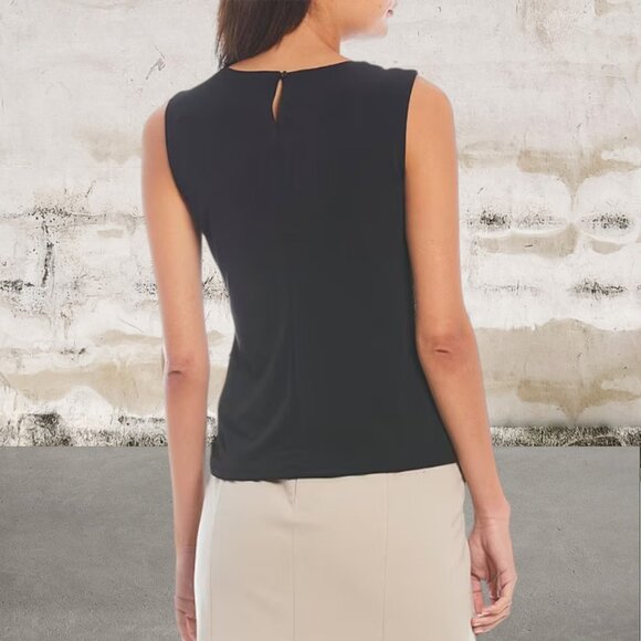 Calvin Klein Women's Solid Pleated Crew Neck Knit Tank Top Size Large - Picture 2 of 6